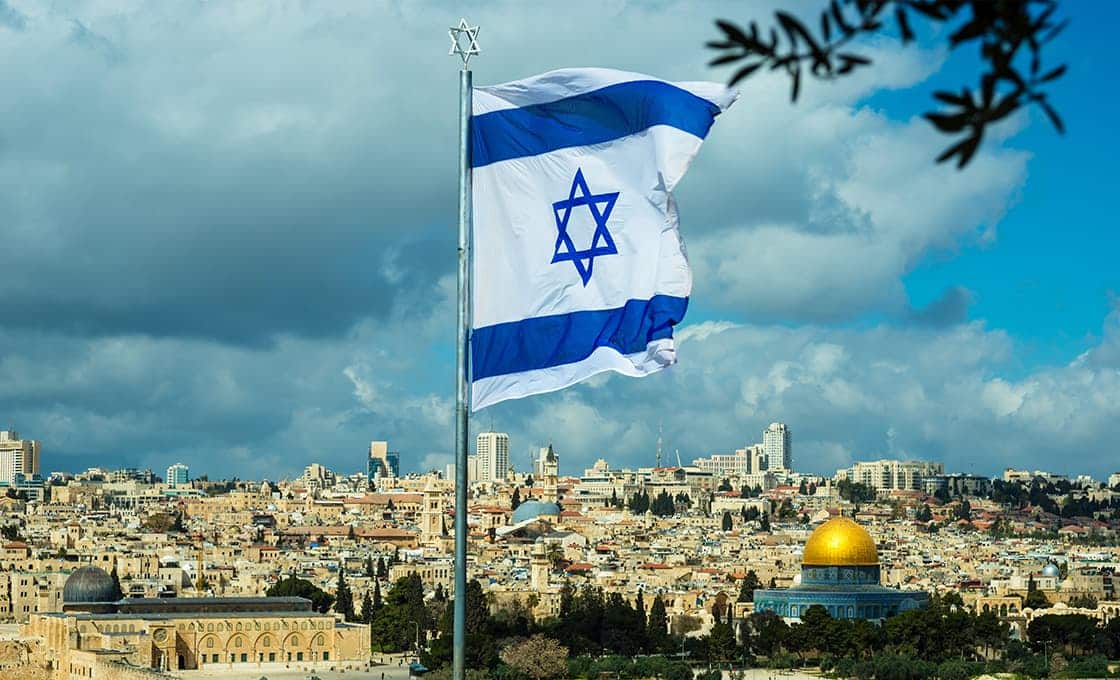 Israel-Flagge in Jerusalem