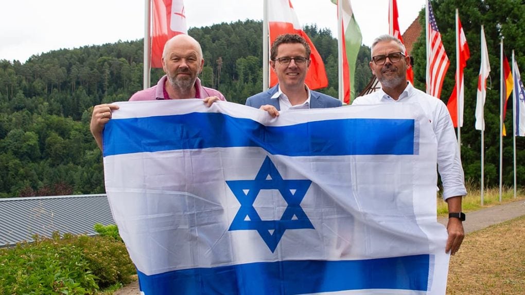 Prof. Dr. Vokler Gäckle, Dave Jarsetz und Thomas Haid bekunden ihre Solidarität mit dem jüdischen Volk